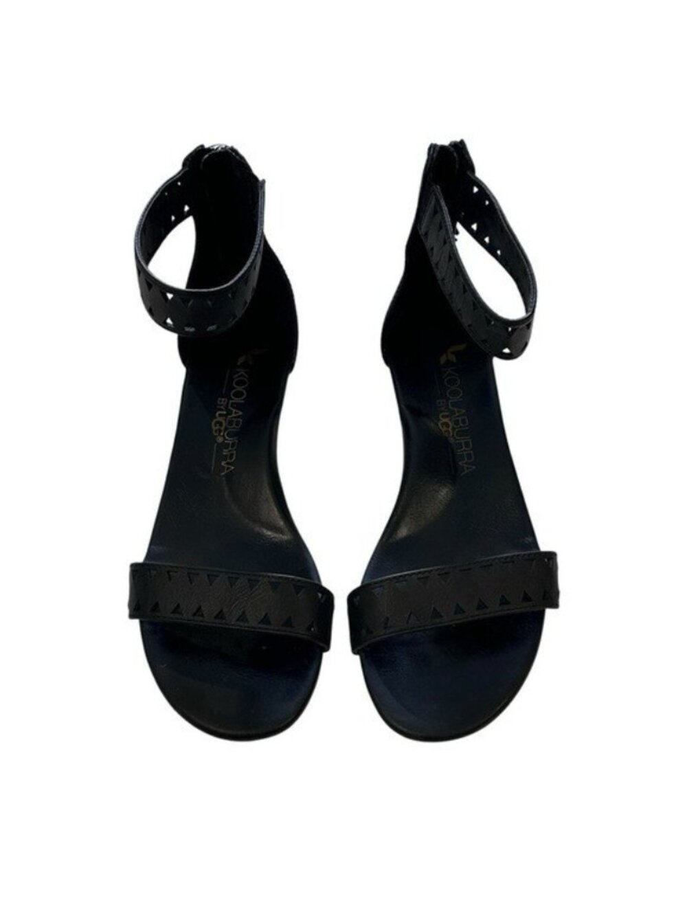 Koolaburra by UGG Marlana Wedge Sandals Womens 8 Black Ankle Strap Studded - Picture 4 of 9